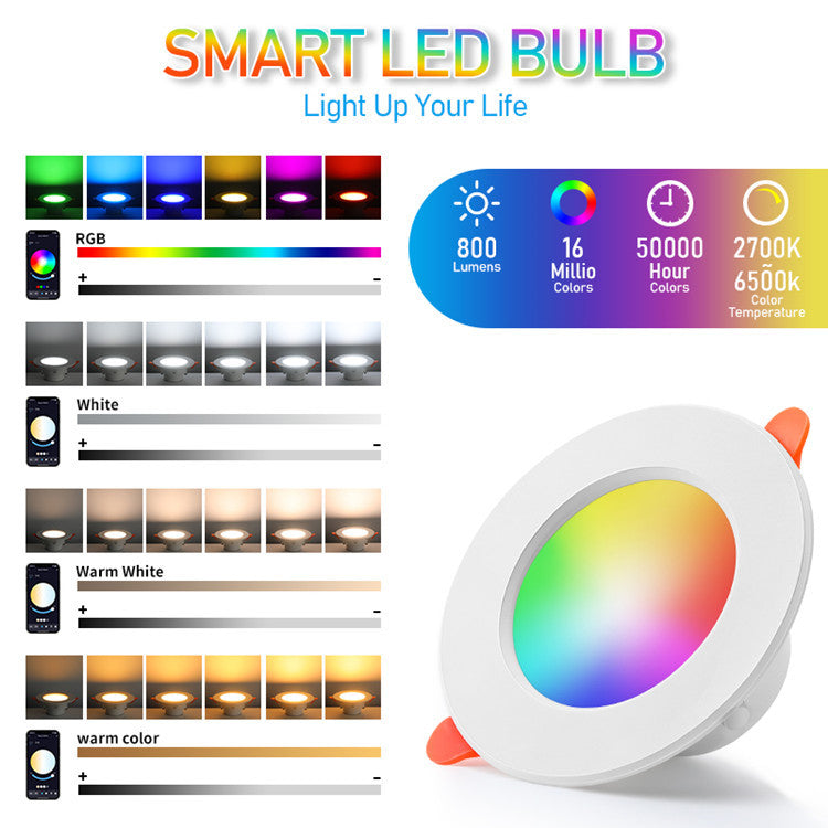 Chargez l&#39;image dans la visionneuse de la galerie, [TUYA Smart Home] RGB LED 10W Downlight Ceiling Light Wireless Control - Polar Tech Australia
