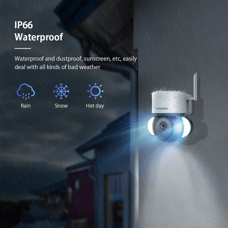 Cargue la imagen en el visor de la galería, [TUYA Smart Home][WIFI Version][With Flood Light] Tuya 5MP Wireless WIFI Full HD IP65 Outdoor PTZ Security Camera - Polar Tech Australia
