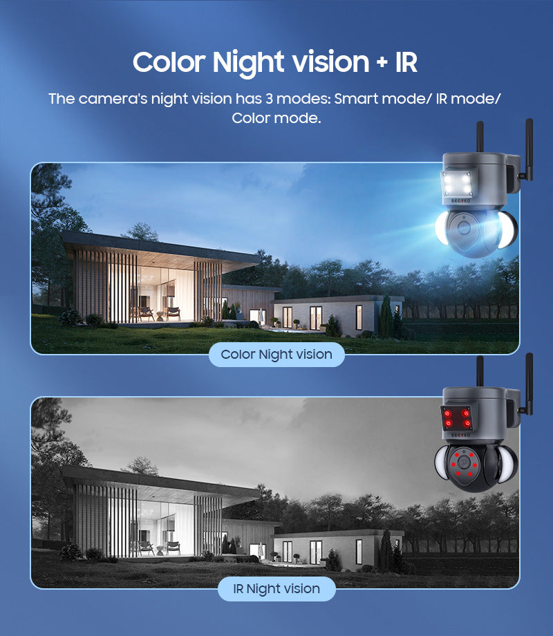 Load image into Gallery viewer, [TUYA Smart Home][WIFI Version][With Flood light] Full HD 4MP Wireless WIFI Full Color Day &amp; night IP65 Outdoor PTZ Security Camera - Polar Tech Australia
