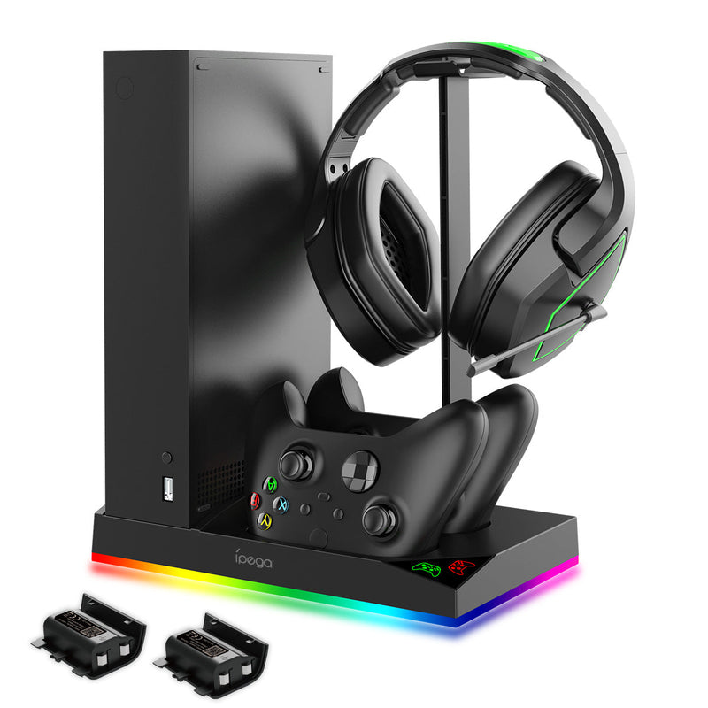 Chargez l&#39;image dans la visionneuse de la galerie, Xbox Series X - All in One Multi Function Cooling Fan RGB Light battery Backup Kit Vertical Charging Stand - Polar Tech Australia
