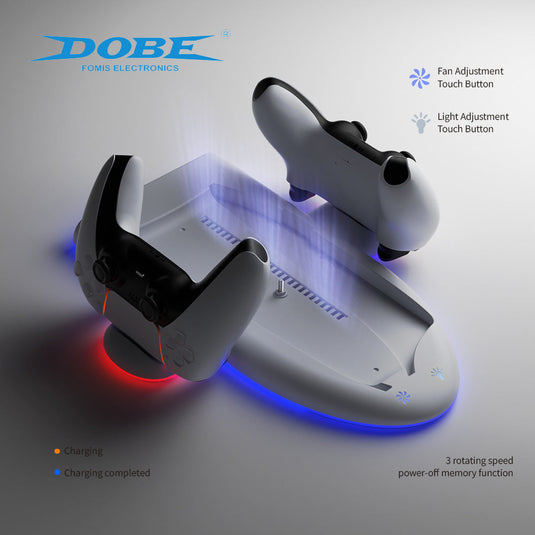 PlayStation 5/PS5 -  Charging Dock Station Cooling Stand with RGB Light & DualSense Controller Charging Slot - Polar Tech Australia