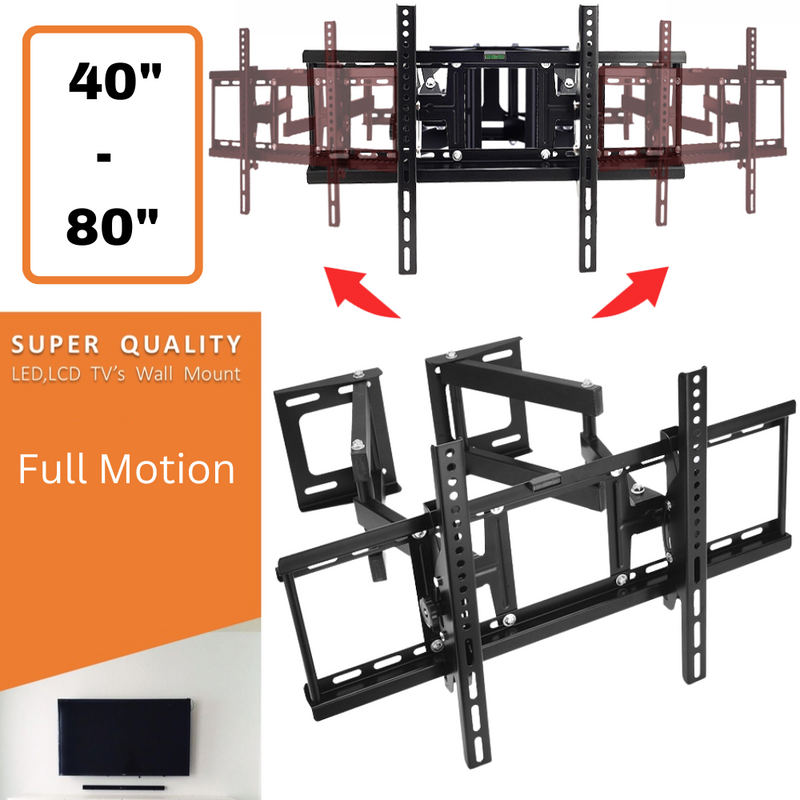 Chargez l&#39;image dans la visionneuse de la galerie, [40&quot;- 80&quot;][Full Motion] Universal Full Motion VESA Adjustable Degree Heavy-Duty LED TV Mount Bracket - Polar Tech Australia
