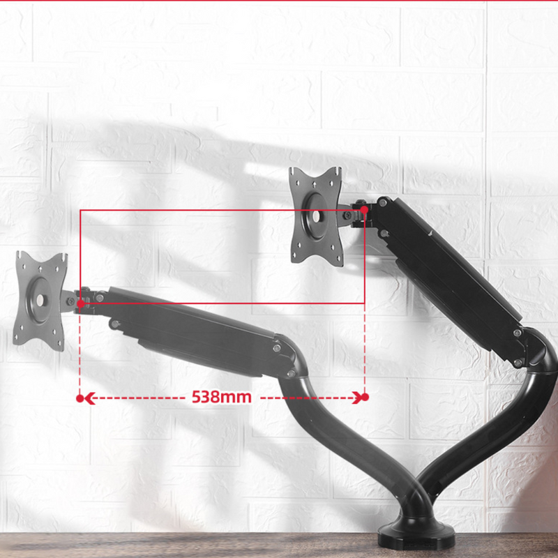 Cargue la imagen en el visor de la galería, [Up to 32”][Dual Arm] Universal 360 degree Rotation Adjustable Monitor Desktop Bracket Holder Stand - Polar Tech Australia
