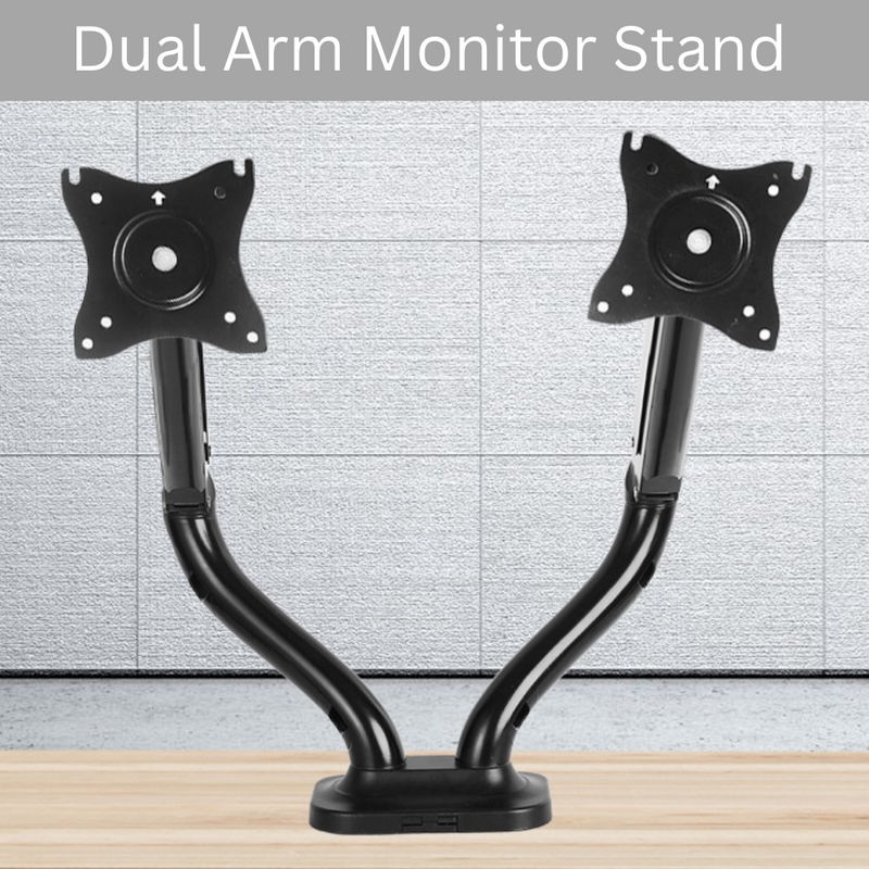 Cargue la imagen en el visor de la galería, [Up to 32”][Dual Arm] Universal 360 degree Rotation Adjustable Monitor Desktop Bracket Holder Stand - Polar Tech Australia
