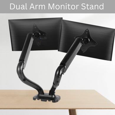 [Up to 32”][Dual Arm] Universal 360 degree Rotation Adjustable Monitor Desktop Bracket Holder Stand - Polar Tech Australia