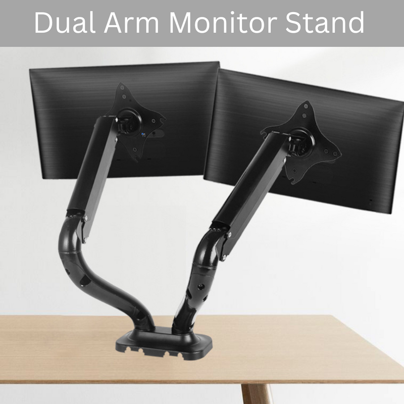 Cargue la imagen en el visor de la galería, [Up to 32”][Dual Arm] Universal 360 degree Rotation Adjustable Monitor Desktop Bracket Holder Stand - Polar Tech Australia
