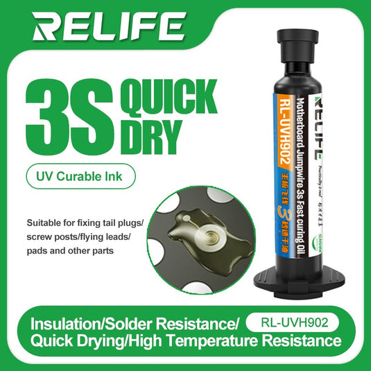 [RL-UVH902] Relife 3 SECONDS QUICK DRY OIL For PCB BGA Circuit Board Protect Soldering Paste Flux Cream Welding Fluxes Green Oil - Polar Tech Australia