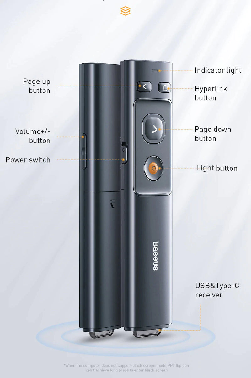 Chargez l&#39;image dans la visionneuse de la galerie, Baseus 2.4GHz Windows Laptop MacBook Wireless Presenter Remote with Pointer - Polar Tech Australia
