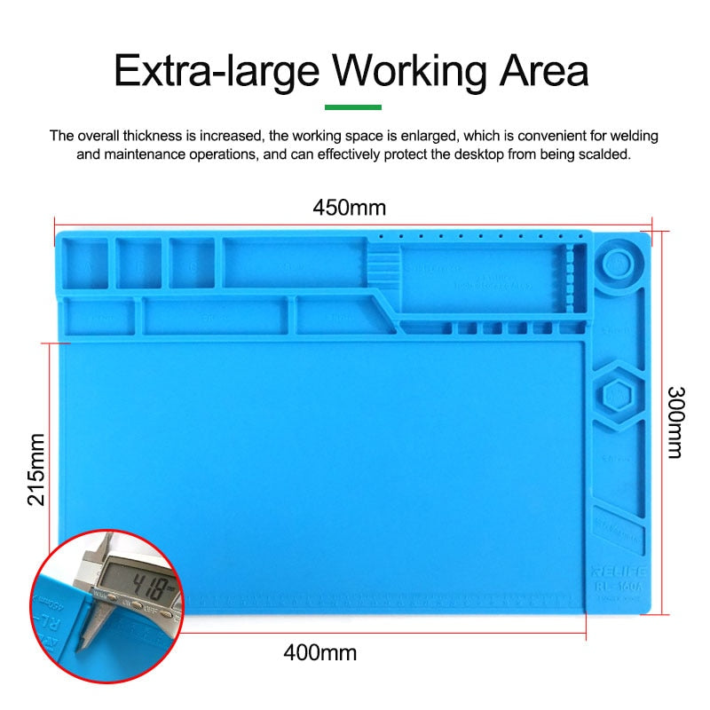 Chargez l&#39;image dans la visionneuse de la galerie, [RL-160A][45cm x 30cm] Sunshine Repair Pad Insulation Heat-Resistant Soldering Station Silicon Soldering Mat Work Pad Desk for BGA Soldering Station - Polar Tech Australia
