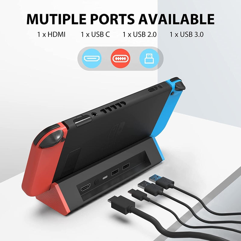 Cargue la imagen en el visor de la galería, Nintendo Switch/Switch OLED Portable Dock 4K HDMI Adapter Extension USB HUB - Polar Tech Australia
