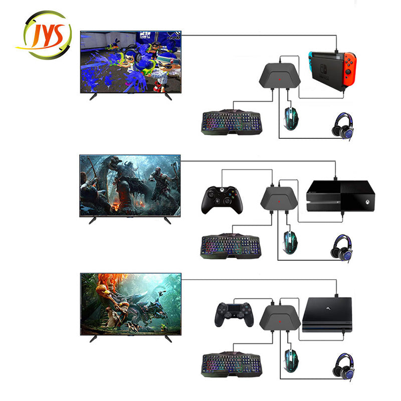 Chargez l&#39;image dans la visionneuse de la galerie, Nintendo Switch/PS3/PS4/Xbox Multifunctional Keyboard and Mouse Converter Adapter with 3.5mm Audio Headset - Polar Tech Australia
