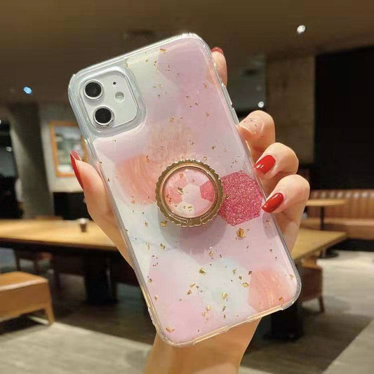 Apple iPhone 11/11 Pro/11 Pro Max Max Soft Jelly TPU Flower Paint Ring Holder Case - Polar Tech Australia