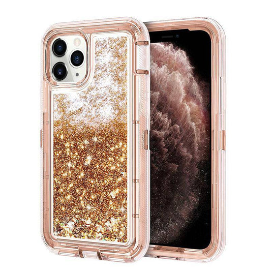 Apple iPhone 11/Pro/Max Glitter Clear Transparent Liquid Sand Watering Case - Polar Tech Australia