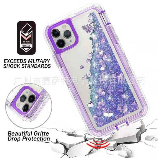 YUYAL Apple iPhone 13/Mini/Pro/Max Glitter Clear Transparent Liquid Sand Watering Case - Polar Tech Australia