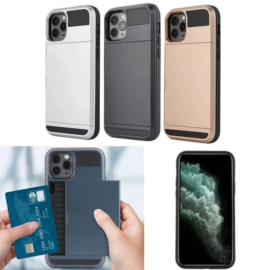 Apple iPhone X/XS/XR/Max Slide Card Holder ShockProof Armor Case - Polar Tech Australia