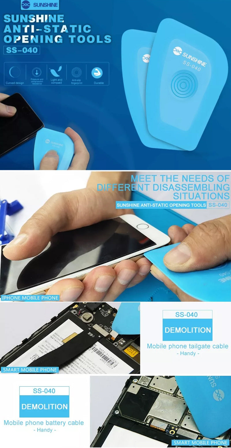 Cargue la imagen en el visor de la galería, [SS-040] Sunshine Anti-static Phone Dismantling Tools Battery Teardown Card Four-corner Curved Mobile Phone Opening Tools - Polar Tech Australia
