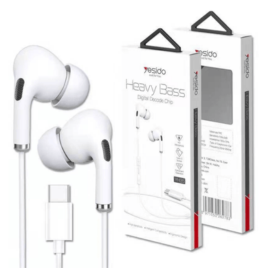 [YH35 ＆ YH38][Type-C Port] Heavy Bass Yesido Type-C In-Ear Earphone Stereo with Mic Surround Sound Headset Earbuds - Polar Tech Australia