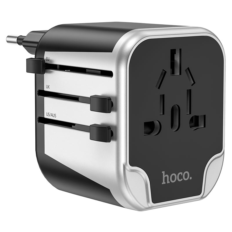 Cargue la imagen en el visor de la galería, [AC5] HOCO Universal Dual Port USB Charging Converter Wall Charger International Travelling Adapter - Polar Tech Australia
