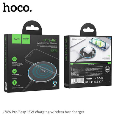 [CW6 Pro] HOCO Ultra-Thin Easy Pro 15W Fast Wireless Charger Charging Pad - Polar Tech Australia