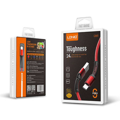 [LS63][1M][Heavy Duty] LDNIO Toughness Fast Charging Lightning/Micro/Type-C Cable - Polar Tech Australia