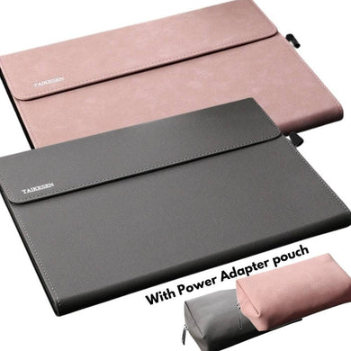 Microsoft Surface Go 1/2/3/4 Laptop Leather Sleeve Case With Power Adapter Pouch - Polar Tech Australia