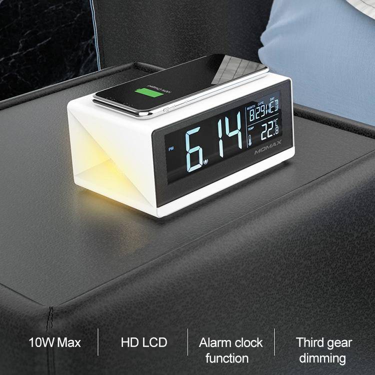 Chargez l&#39;image dans la visionneuse de la galerie, Momax QClock 10W Digita Alarm Clock Built-in Wireless Charger - Polar Tech Australia
