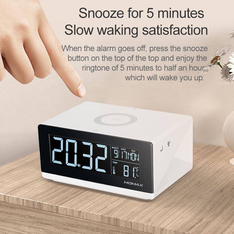 Cargue la imagen en el visor de la galería, Momax QClock 10W Digita Alarm Clock Built-in Wireless Charger - Polar Tech Australia
