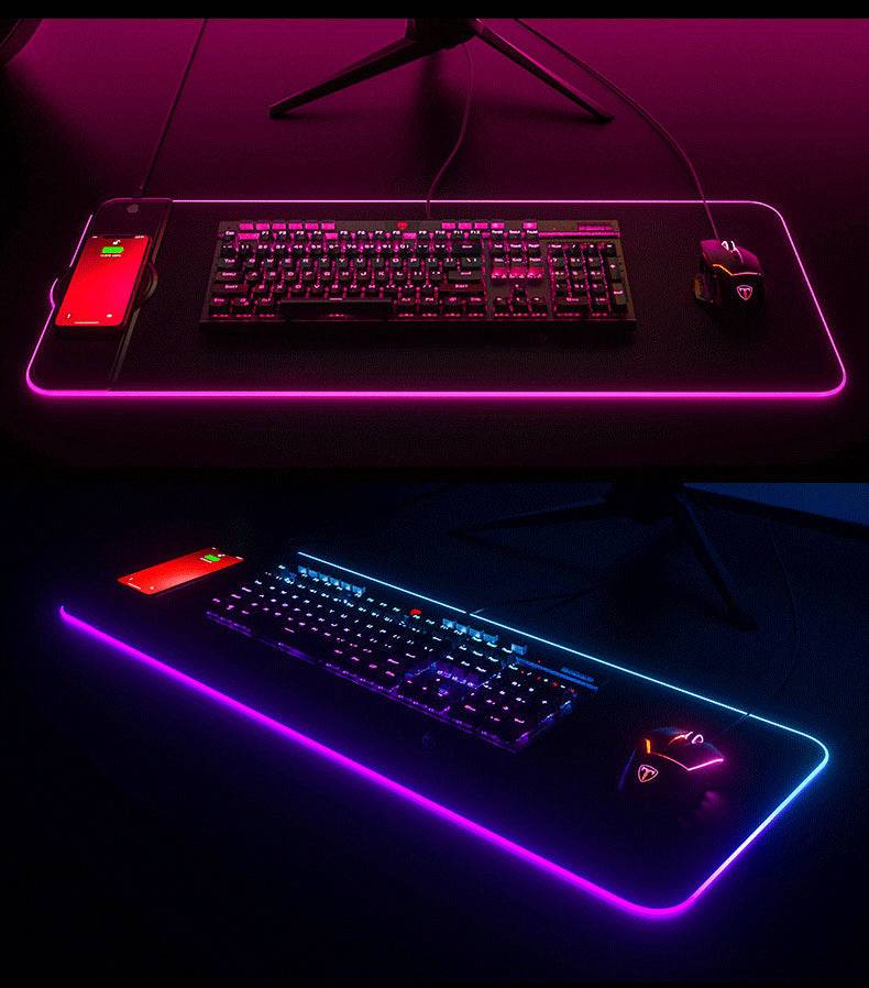 Chargez l&#39;image dans la visionneuse de la galerie, Mouse Pad Built-in 15W Fast Wireless Charger Charging Pad With RGB light effect - Polar Tech Australia
