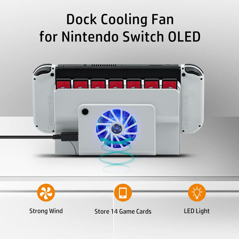 Cargue la imagen en el visor de la galería, Nintendo Switch OLED Dock Cooling Fan with Game Card Storage - Polar Tech Australia
