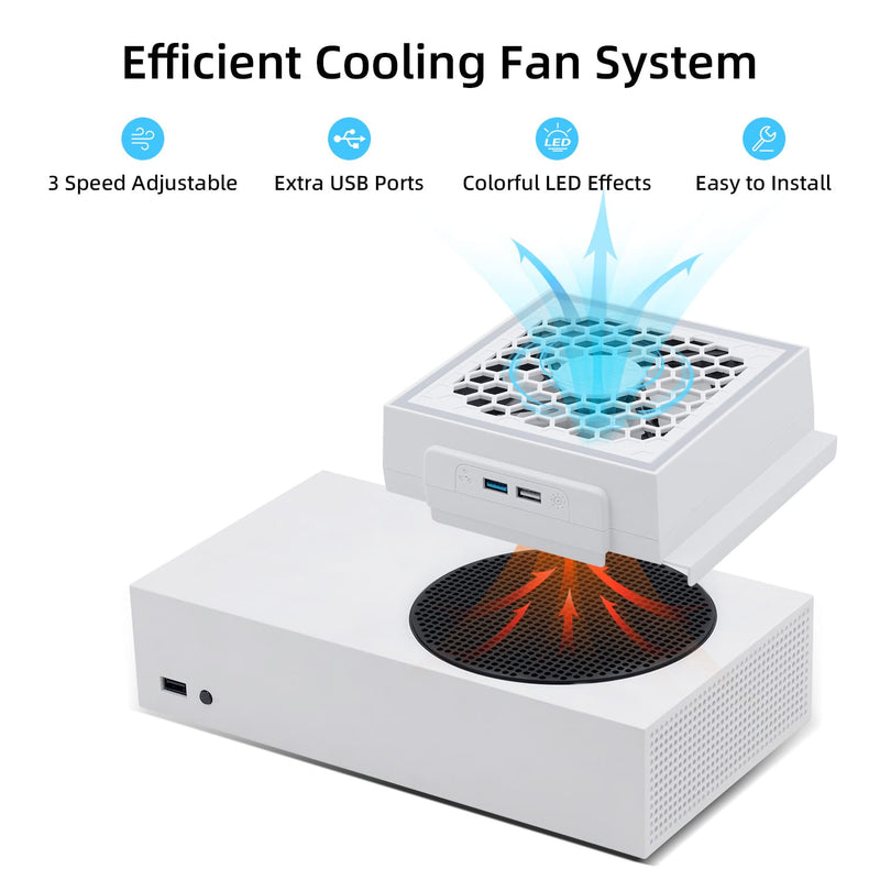 Chargez l&#39;image dans la visionneuse de la galerie, Xbox Series S USB Powered Cooling Fan Dock with RGB LED Light - Polar Tech Australia
