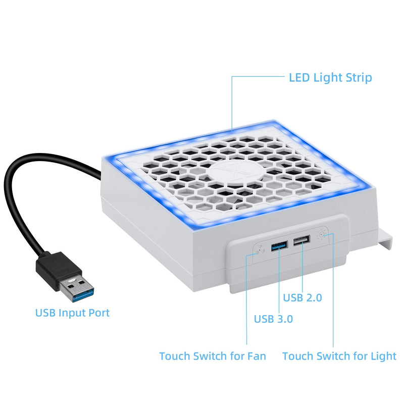 Load image into Gallery viewer, Xbox Series S USB Powered Cooling Fan Dock with RGB LED Light - Polar Tech Australia
