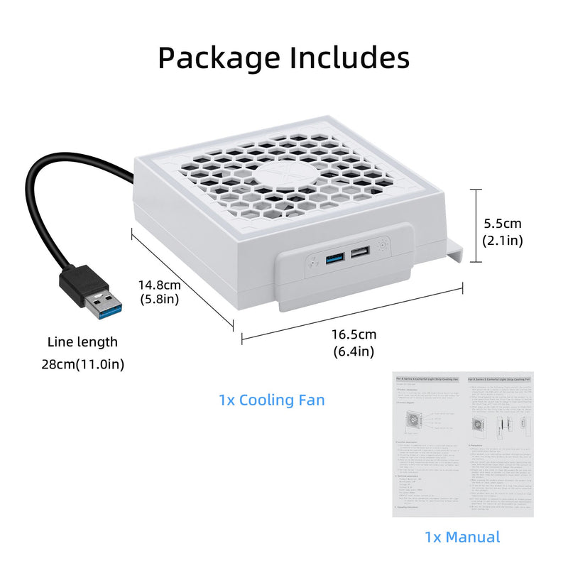 Chargez l&#39;image dans la visionneuse de la galerie, Xbox Series S USB Powered Cooling Fan Dock with RGB LED Light - Polar Tech Australia
