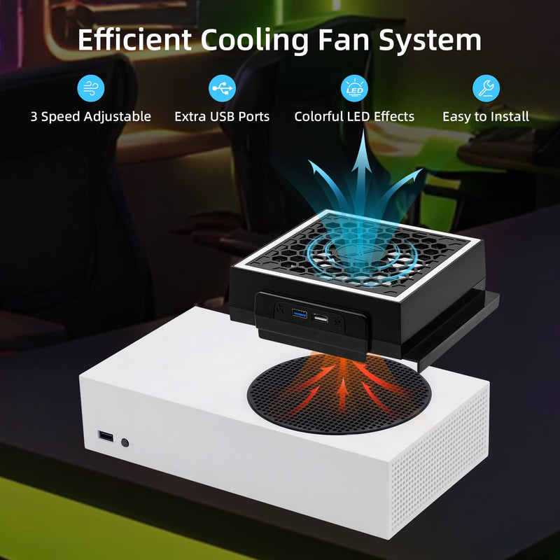 Chargez l&#39;image dans la visionneuse de la galerie, Xbox Series S USB Powered Cooling Fan Dock with RGB LED Light - Polar Tech Australia
