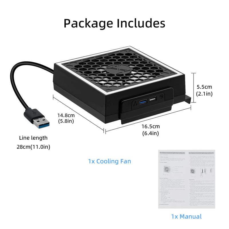 Chargez l&#39;image dans la visionneuse de la galerie, Xbox Series S USB Powered Cooling Fan Dock with RGB LED Light - Polar Tech Australia
