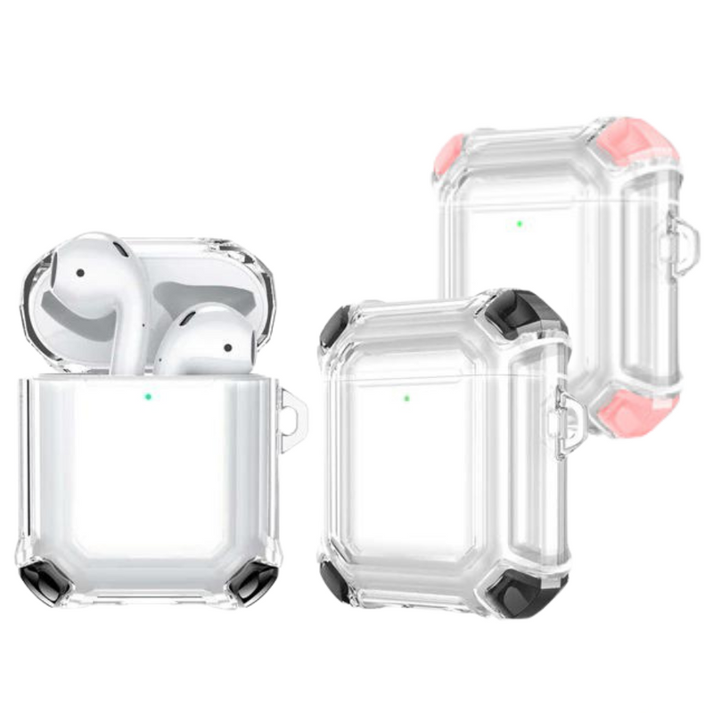 Chargez l&#39;image dans la visionneuse de la galerie, AirPods 1 &amp; 2 Transparent Heavy Duty Protecive Case With Key Ring - Polar Tech Australia
