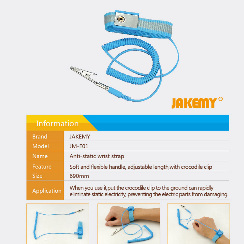 Chargez l&#39;image dans la visionneuse de la galerie, [JM-E01] Jakemy Antistatic Conductive Elastic ESD Wrist Strap for Phone Electronics Repair tools - Polar Tech Australia
