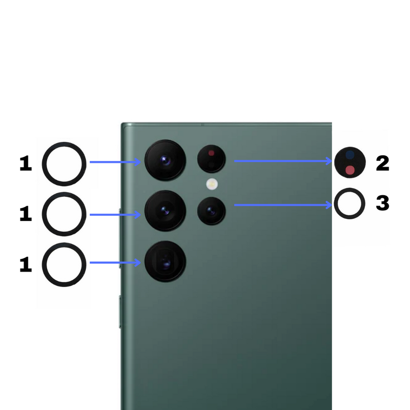 Cargue la imagen en el visor de la galería, Samsung Galaxy S22 Ultra (SM-S908) Back Rear Cameras Glass Lens Replacement - Polar Tech Australia
