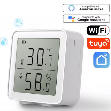 [TUYA Smart Home] WIFI Temperature And Humidity Sensor Indoor Hygrometer Thermometer With LCD Display - Polar Tech Australia