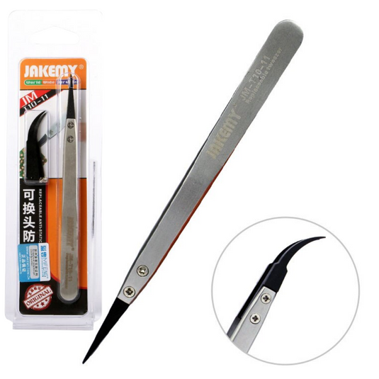 [JM-T10-11] Jakemy Anti-static Stainless Steel Tweezers With Replacement Head - Polar Tech Australia