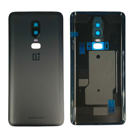 [With Camera Lens] OnePlus 1+6 - Back Rear Glass Panel - Black - Polar Tech Australia