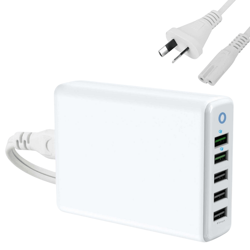 Chargez l&#39;image dans la visionneuse de la galerie, Qualcomm QC 3.0 60W 5 Ports Universal Phone &amp; Tablet Desktop USB Port Wall Charger Station Adapter 1.6M Length  (AU Plug) - Polar Tech Australia
