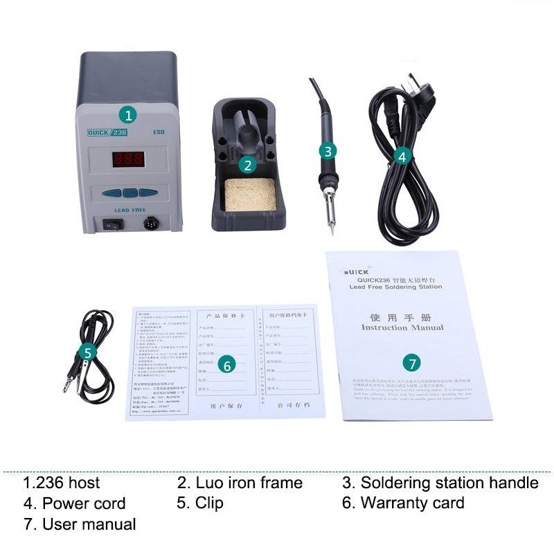 Chargez l&#39;image dans la visionneuse de la galerie, QUICK 236 Anti-static Intellgent Lead Free Soldering Station - Polar Tech Australia
