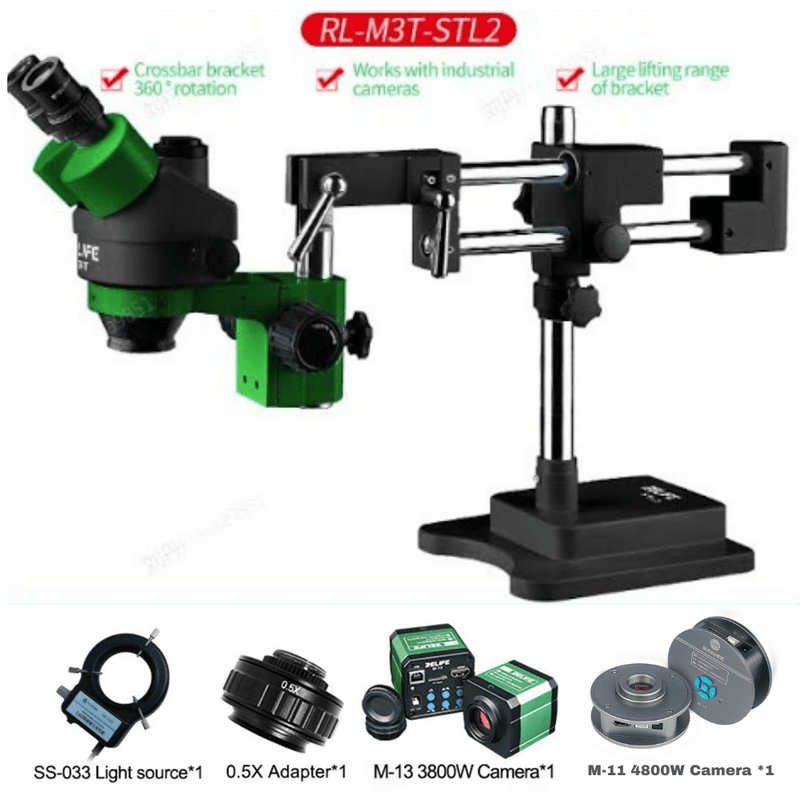 Chargez l&#39;image dans la visionneuse de la galerie, [RL-M3-STL2][360 Degree Rotation] RELIFE 0.7x - 4.5x Trinocular HD Stereo Microscope Mobile Phone PCB Motherboard Repair Tool - Polar Tech Australia
