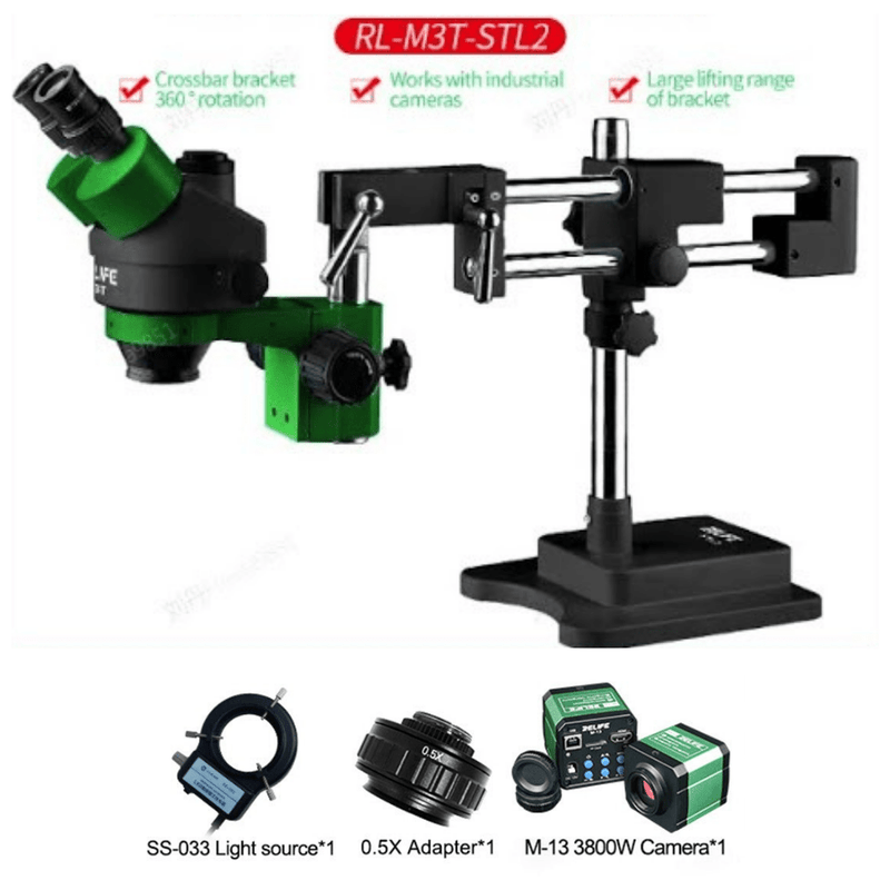 Chargez l&#39;image dans la visionneuse de la galerie, [RL-M3-STL2][360 Degree Rotation] RELIFE 0.7x - 4.5x Trinocular HD Stereo Microscope Mobile Phone PCB Motherboard Repair Tool - Polar Tech Australia
