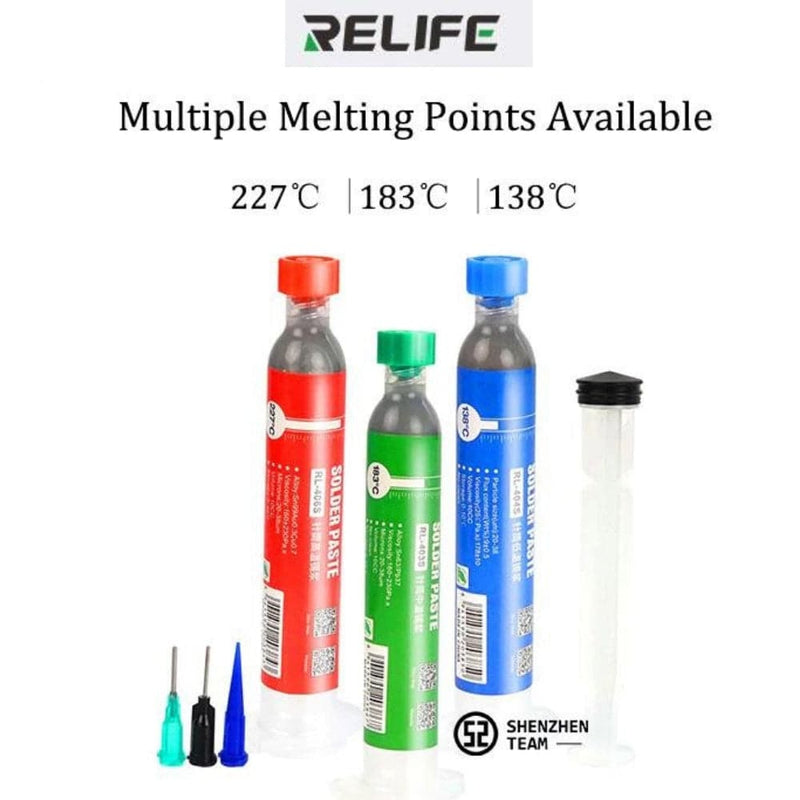 Cargue la imagen en el visor de la galería, [26g Tube] RELIFE Low/Medium/High Temperature Syringe Welding Flux Tin Solder Soldering Paste - Polar Tech Australia
