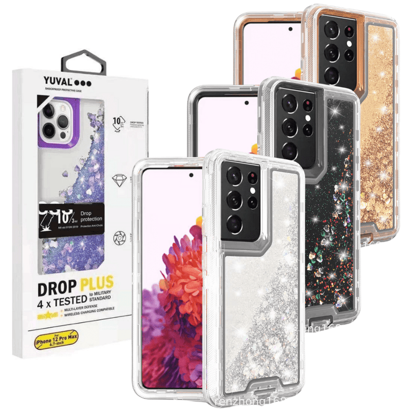 Cargue la imagen en el visor de la galería, Samsung Galaxy S21/S21 Plus/S21 Ultra Glitter Clear Transparent Liquid Sand Watering Case - Polar Tech Australia
