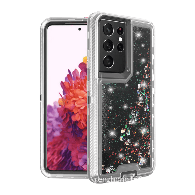 Cargue la imagen en el visor de la galería, Samsung Galaxy S21/S21 Plus/S21 Ultra Glitter Clear Transparent Liquid Sand Watering Case - Polar Tech Australia
