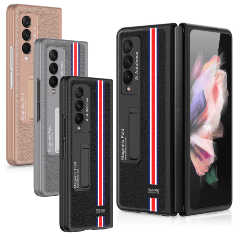 Cargue la imagen en el visor de la galería, Samsung Galaxy Z Fold 3 5G Fashion Smart Magnetic Stand Leather Cover Case - Polar Tech Australia
