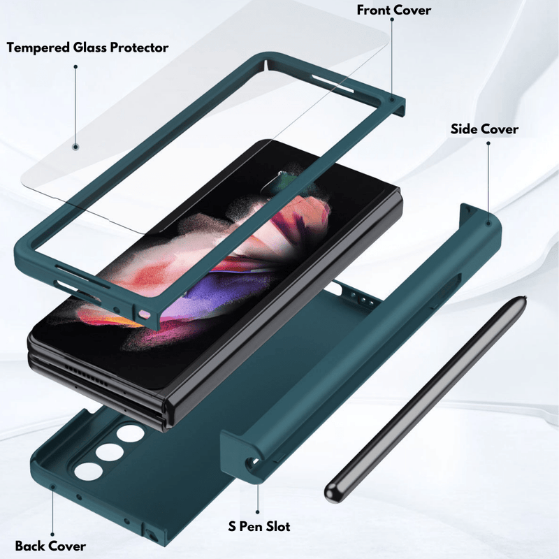 Cargue la imagen en el visor de la galería, Samsung Galaxy Z Fold 2 5G (SM-F916) 360 Degree Full Covered Protection Transparent Hard Shell Case (Built-In Glass Protector) - Polar Tech Australia
