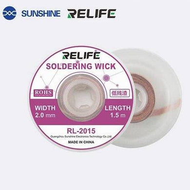 [RL-2015] SUNSHINE Relife Soldering Wick Copper Desoldering Braid (2mm Width) - Polar Tech Australia